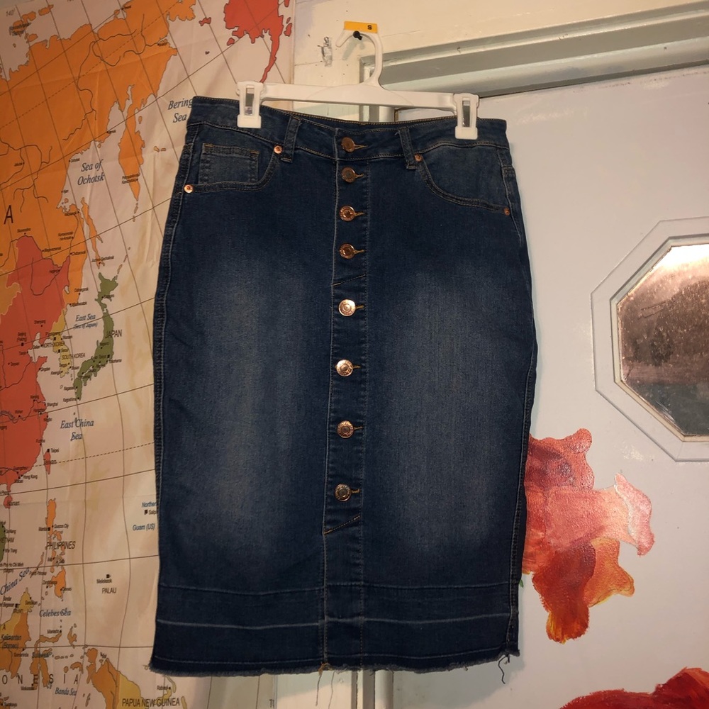 button up skirt